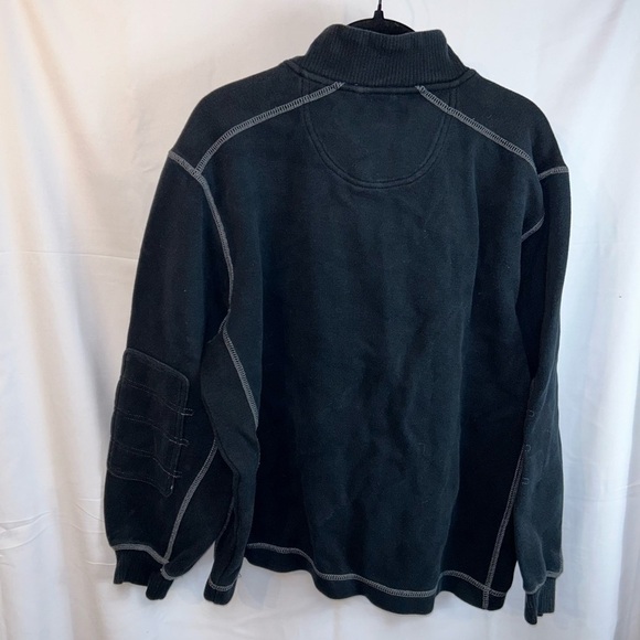 Pronto Uomo Sweater Pullover Top Long Sleeve V-Neck Quarter Zip Shirt Elbow Pads - Picture 10 of 12